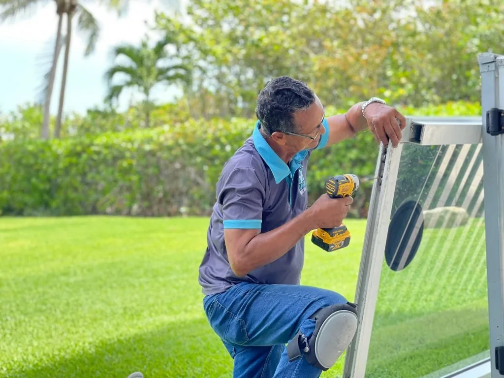 installation of glass doors