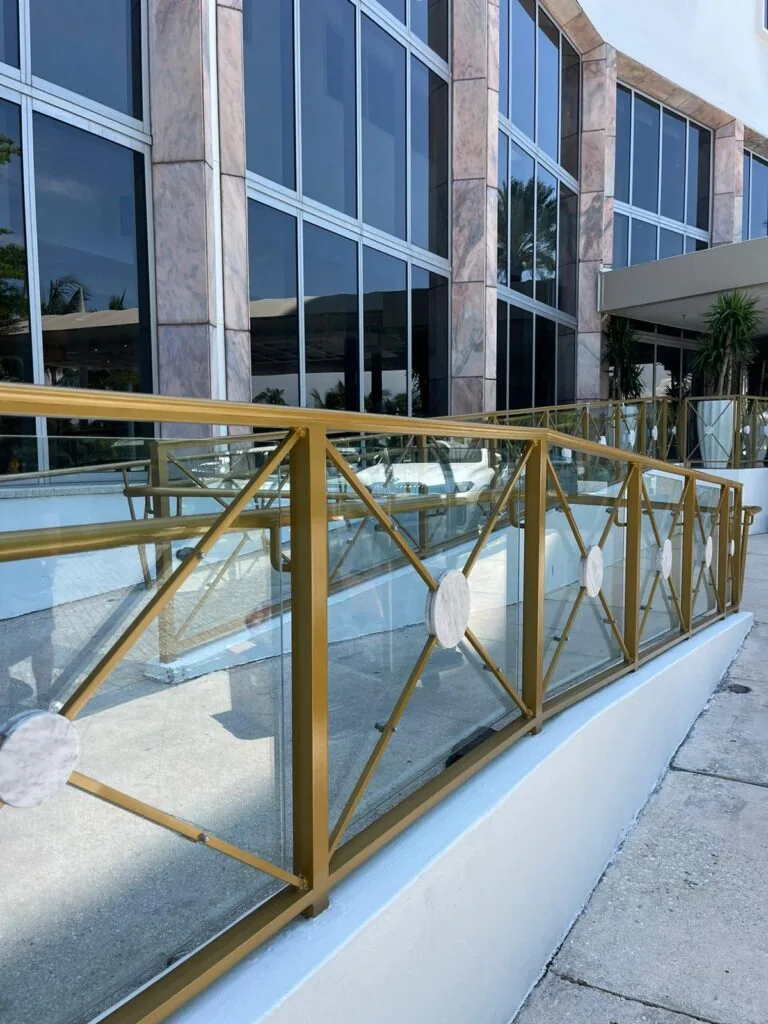 Eletrostatic Painting handrail gold
